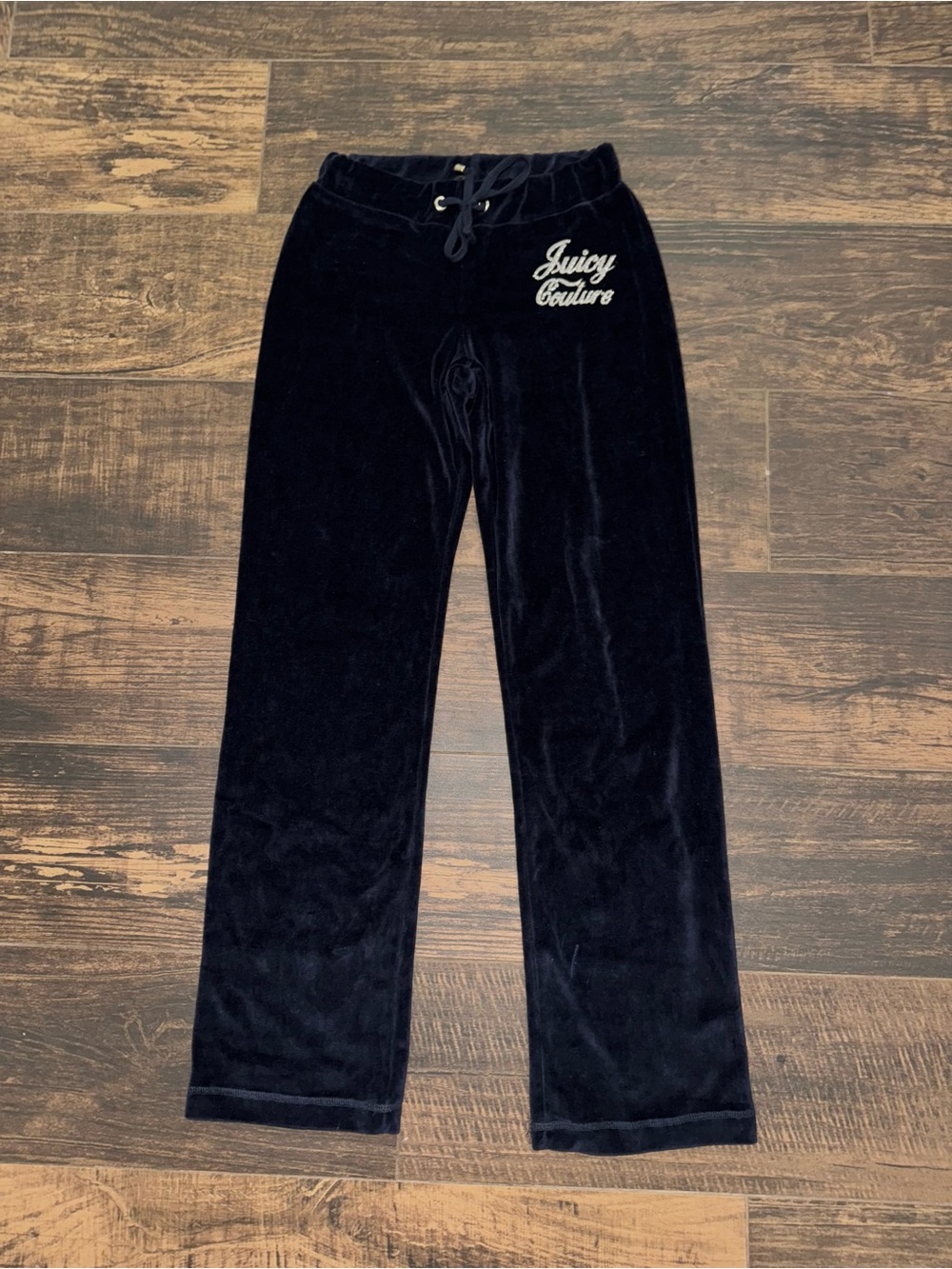 Juicy Couture Black Velour Lounge Pants with White Logo